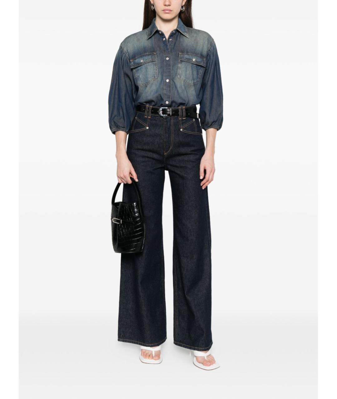 PINKO Синяя хлопковая рубашка, фото 4