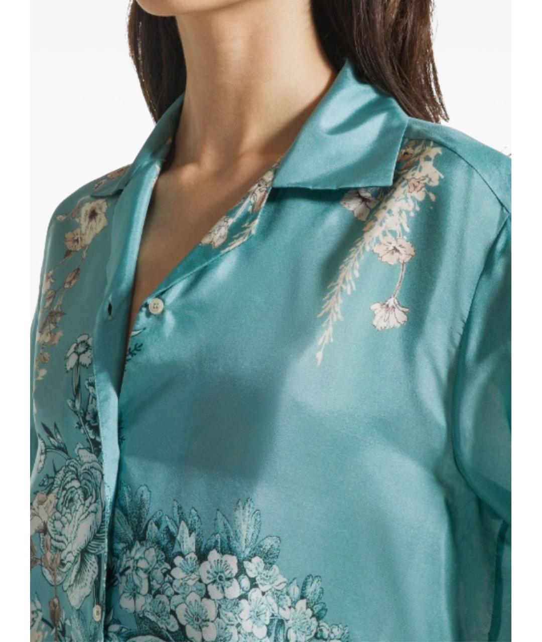 SEVENTY Зеленая шелковая рубашка, фото 4
