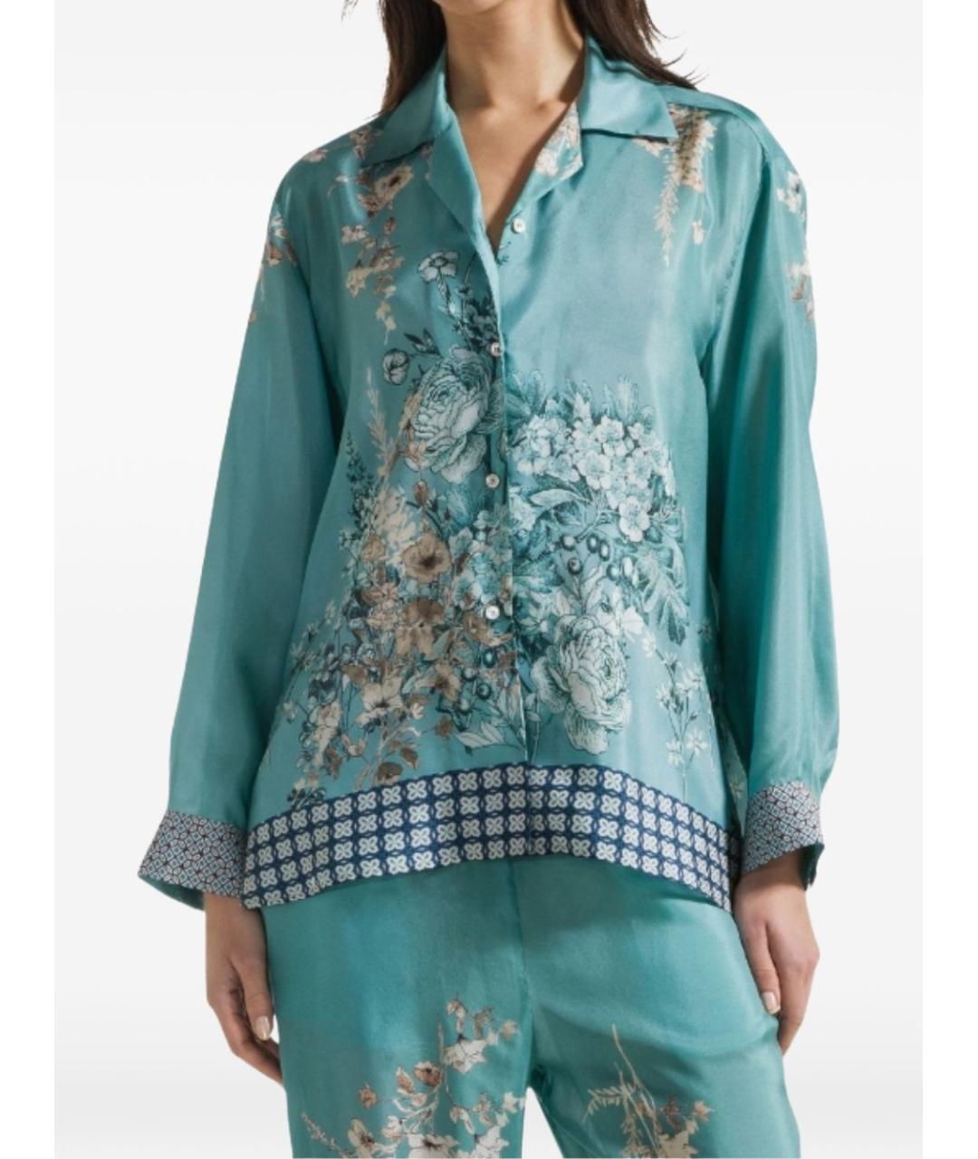 SEVENTY Зеленая шелковая рубашка, фото 3