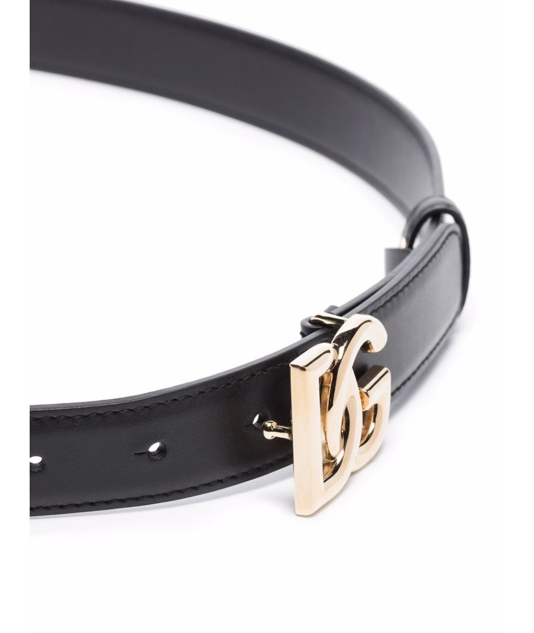 DOLCE&GABBANA Черный кожаный ремень, фото 3