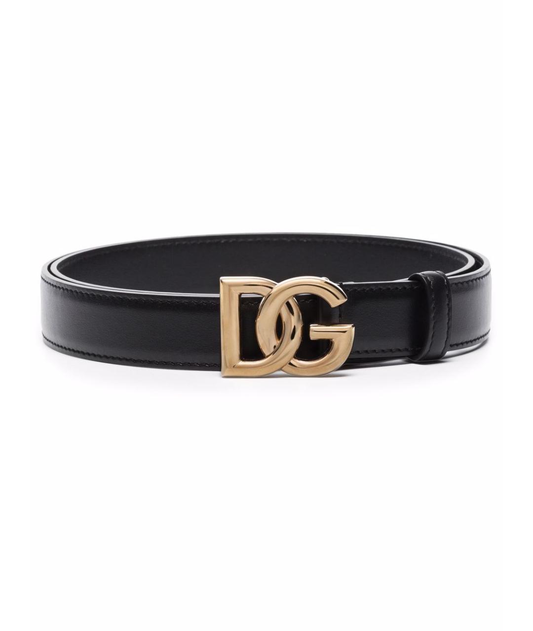 DOLCE&GABBANA Черный кожаный ремень, фото 1