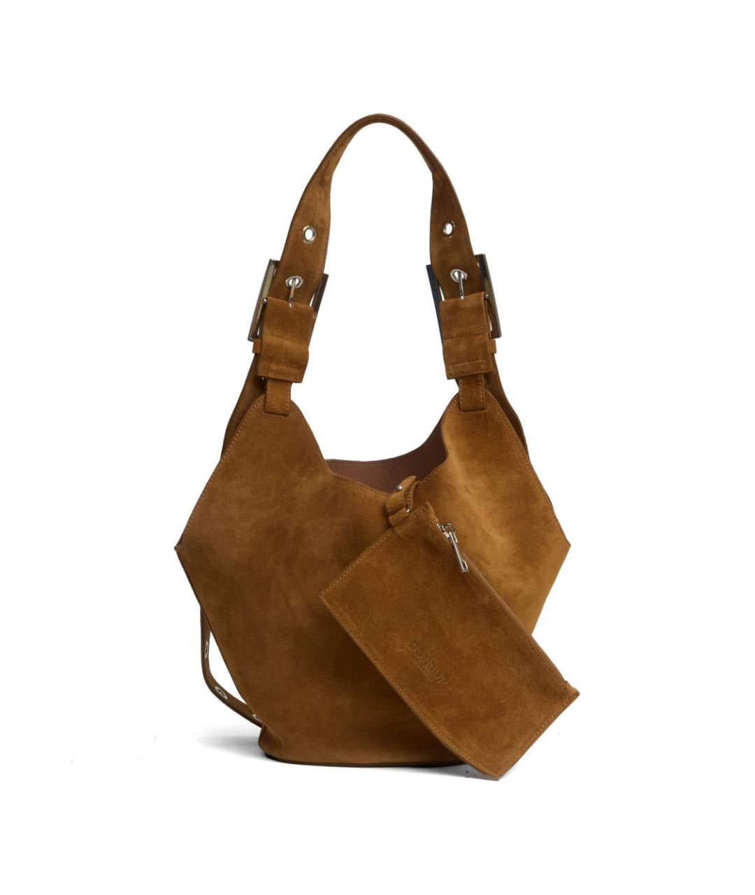 DONDUP Коричневая замшевая сумка тоут, фото 2