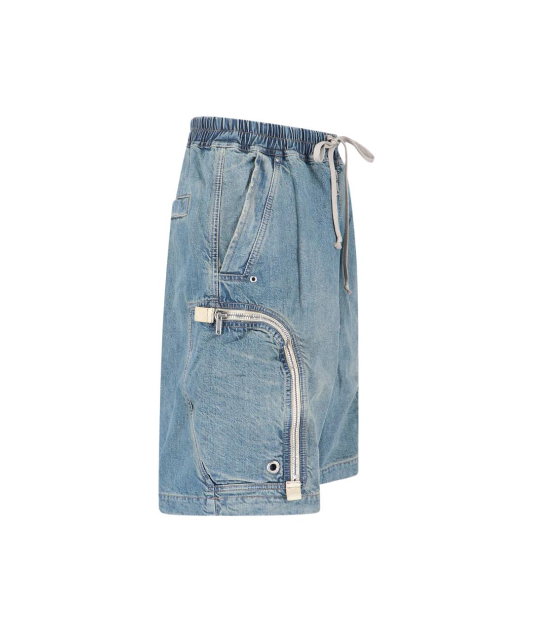 RICK OWENS DRKSHDW Голубые хлопковые шорты, фото 3