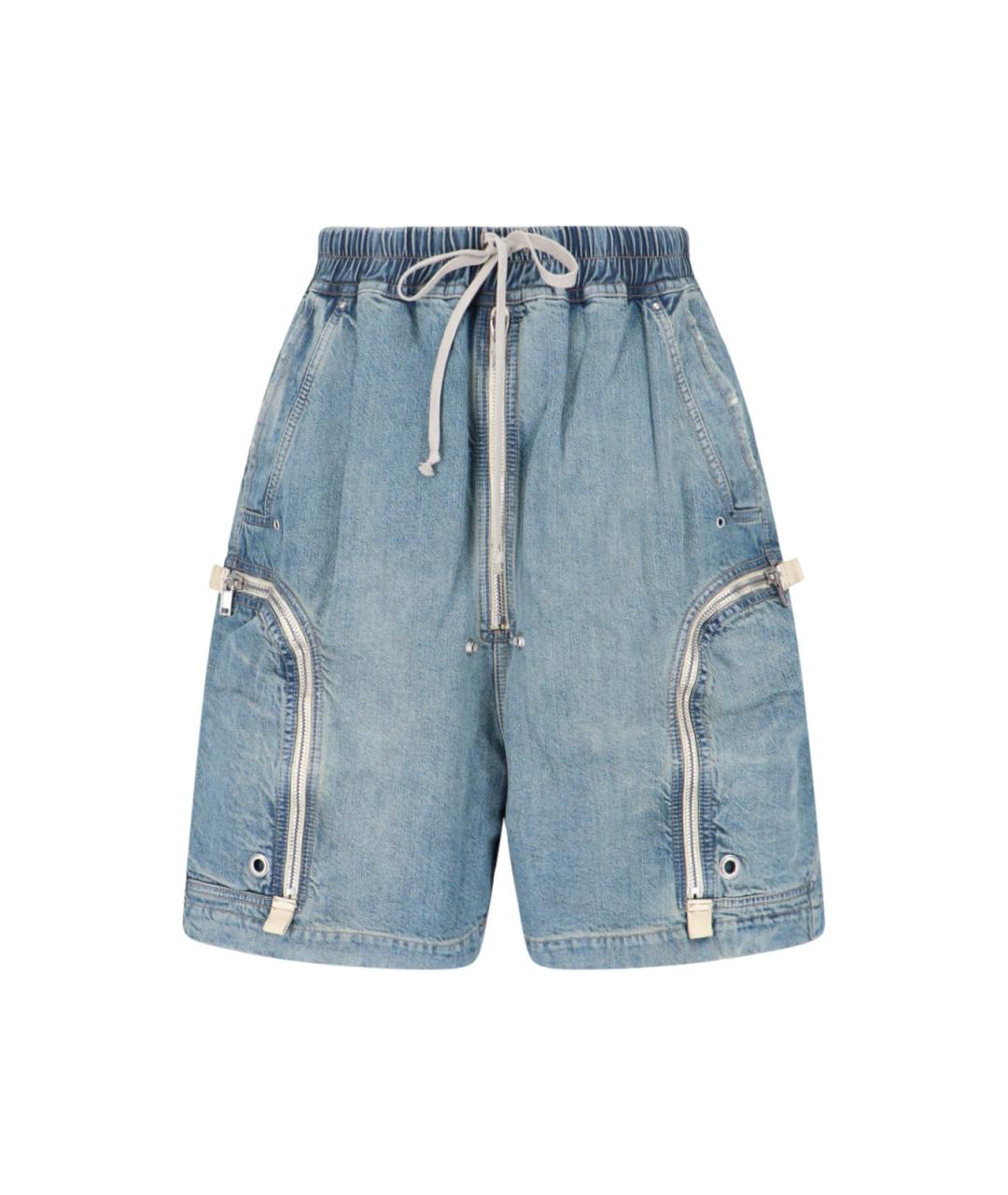 RICK OWENS DRKSHDW Голубые хлопковые шорты, фото 1