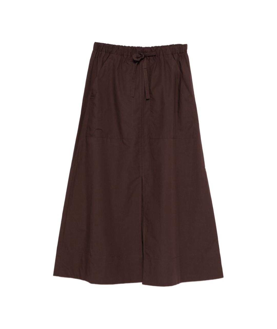 SOEUR Коричневая хлопковая юбка миди, фото 1