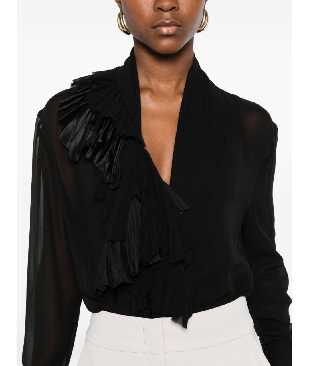 ALBERTA FERRETTI Черная шелковая блузы, фото 2