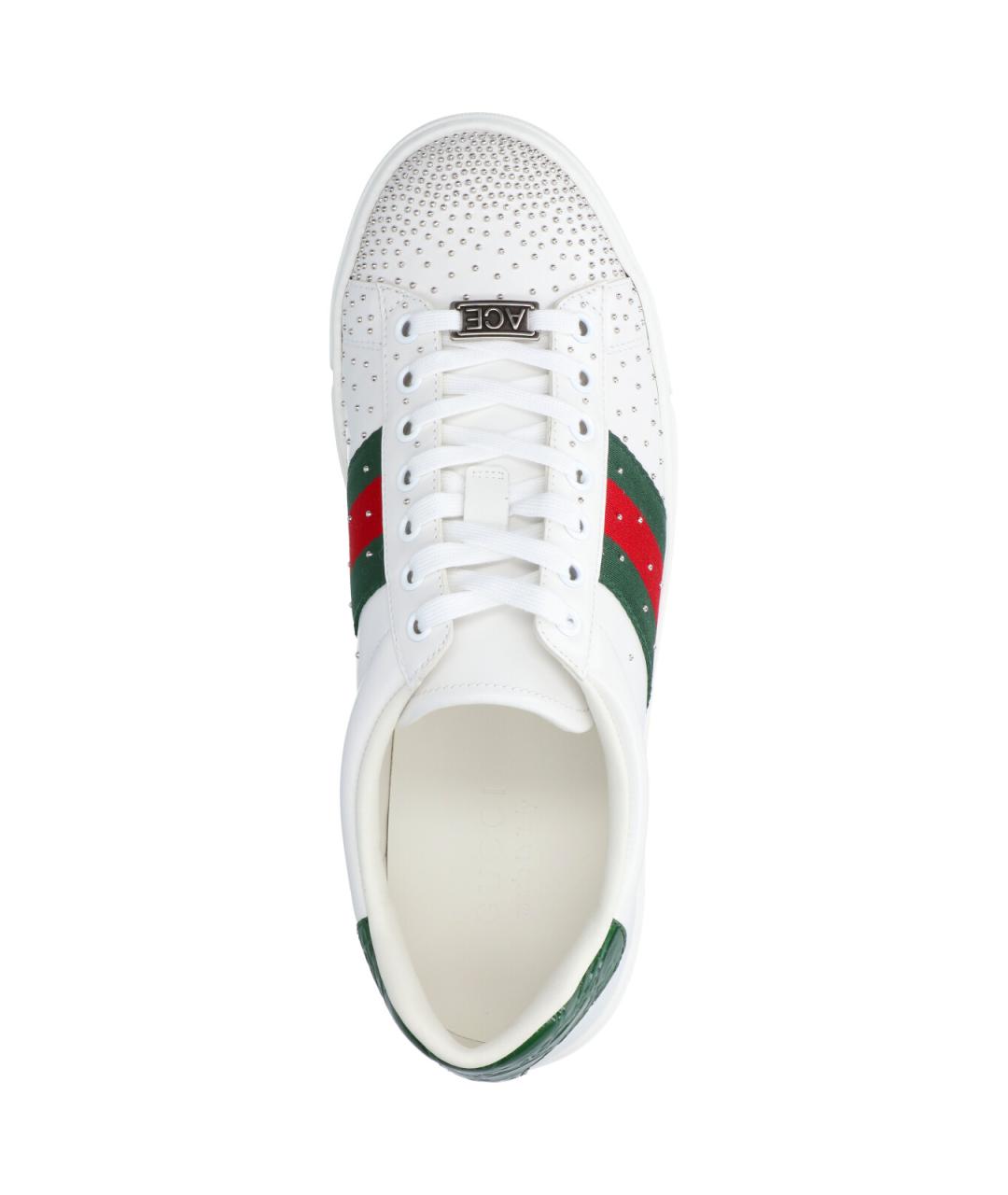 GUCCI Белые кожаные низкие кроссовки / кеды, фото 5