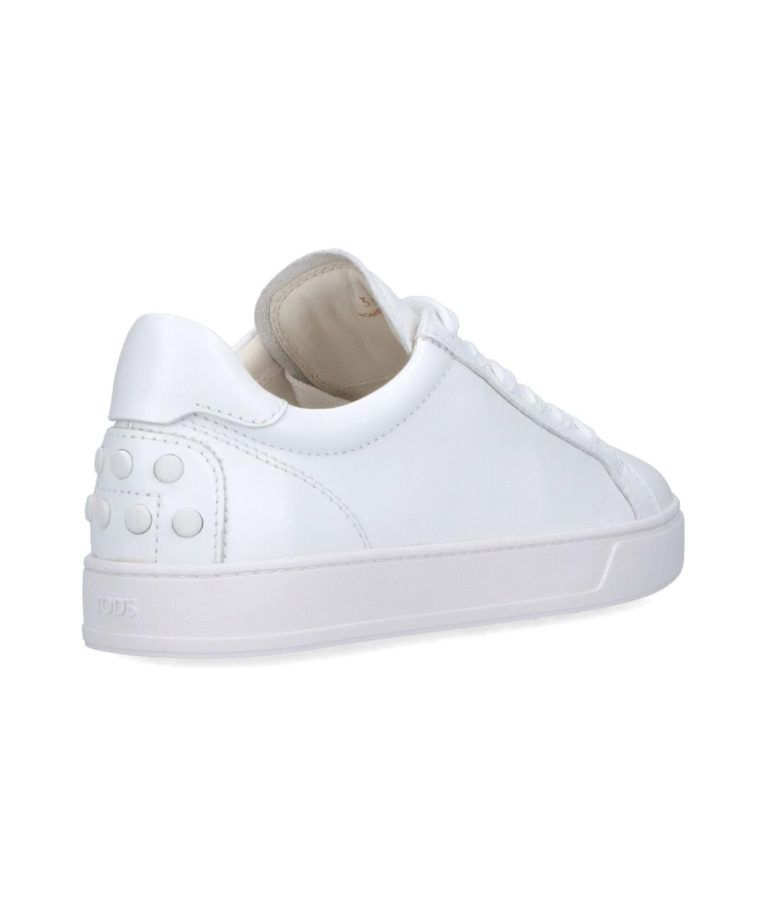 TOD'S Белые кожаные кеды, фото 3