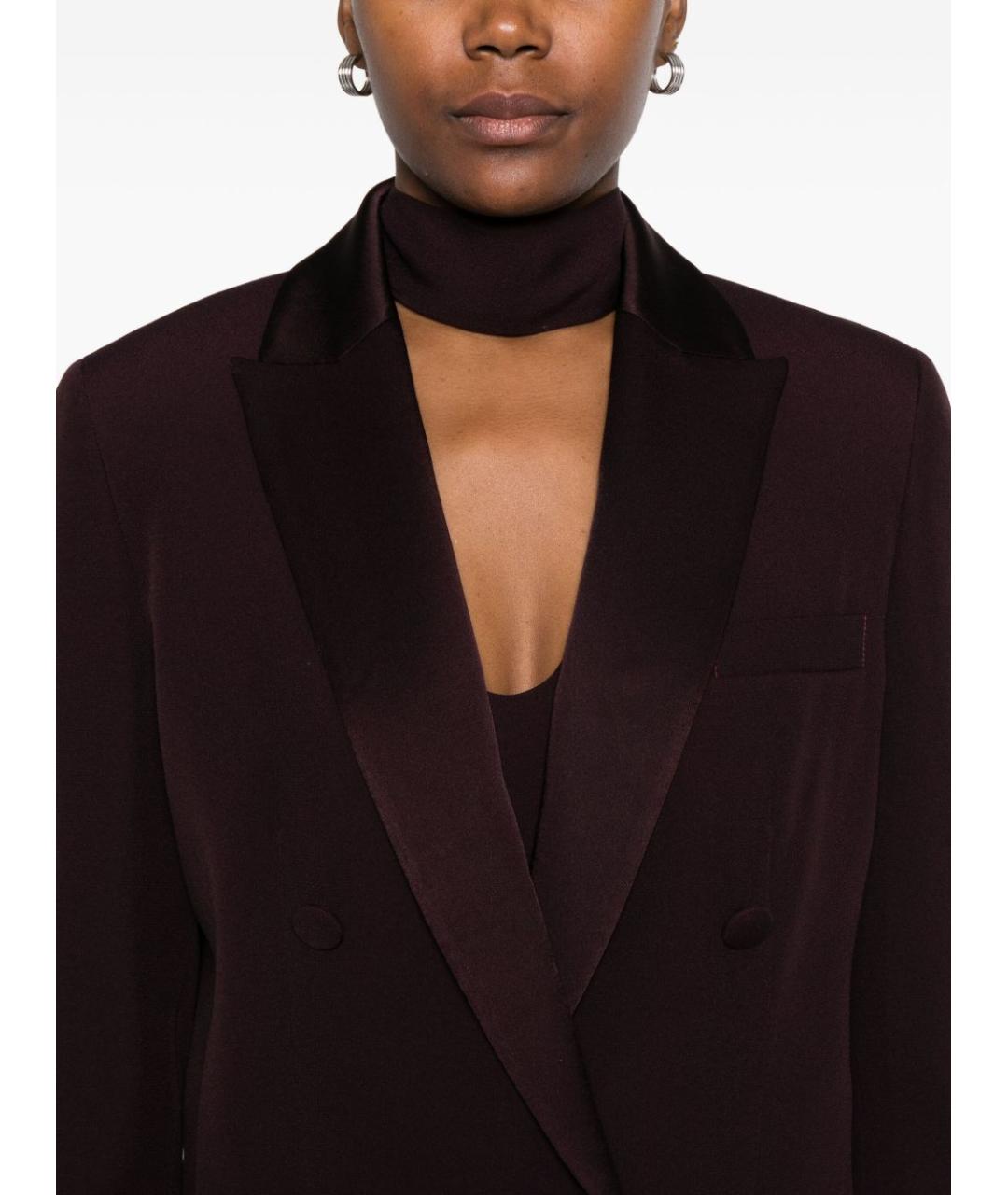 RAQUEL DINIZ Бордовый ацетатный жакет/пиджак, фото 5