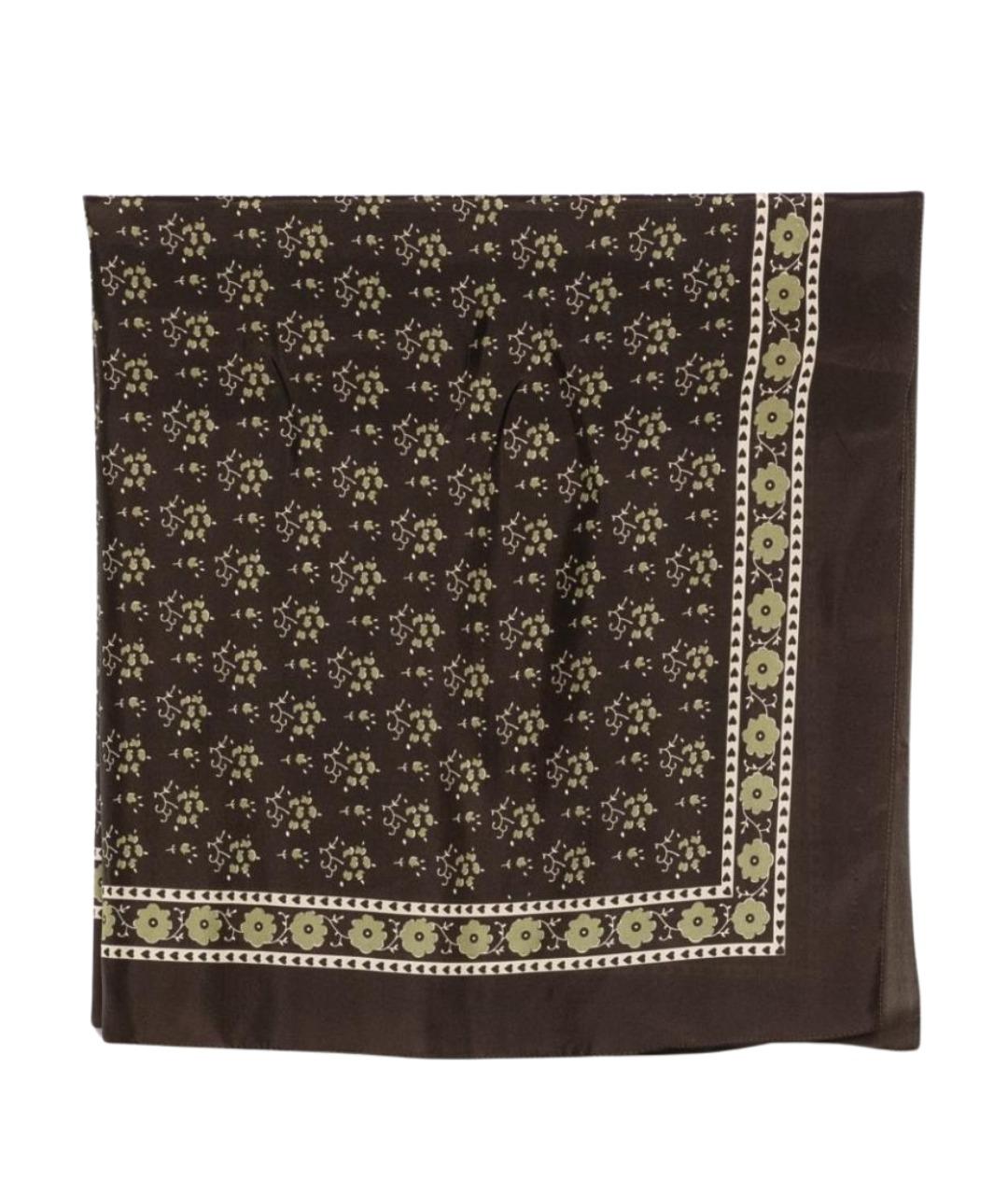SOEUR Коричневый шелковый платок, фото 1