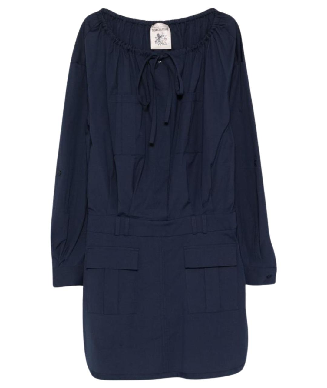 SEMICOUTURE Синее хлопковое повседневное платье, фото 1
