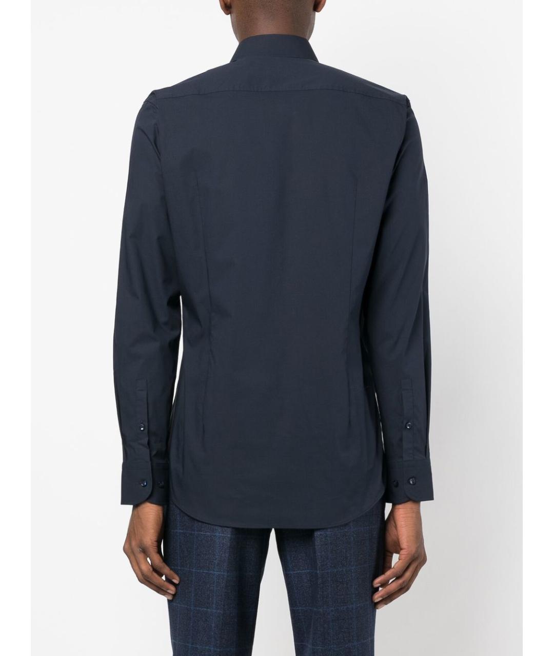 HUGO BOSS Синяя хлопковая классическая рубашка, фото 5