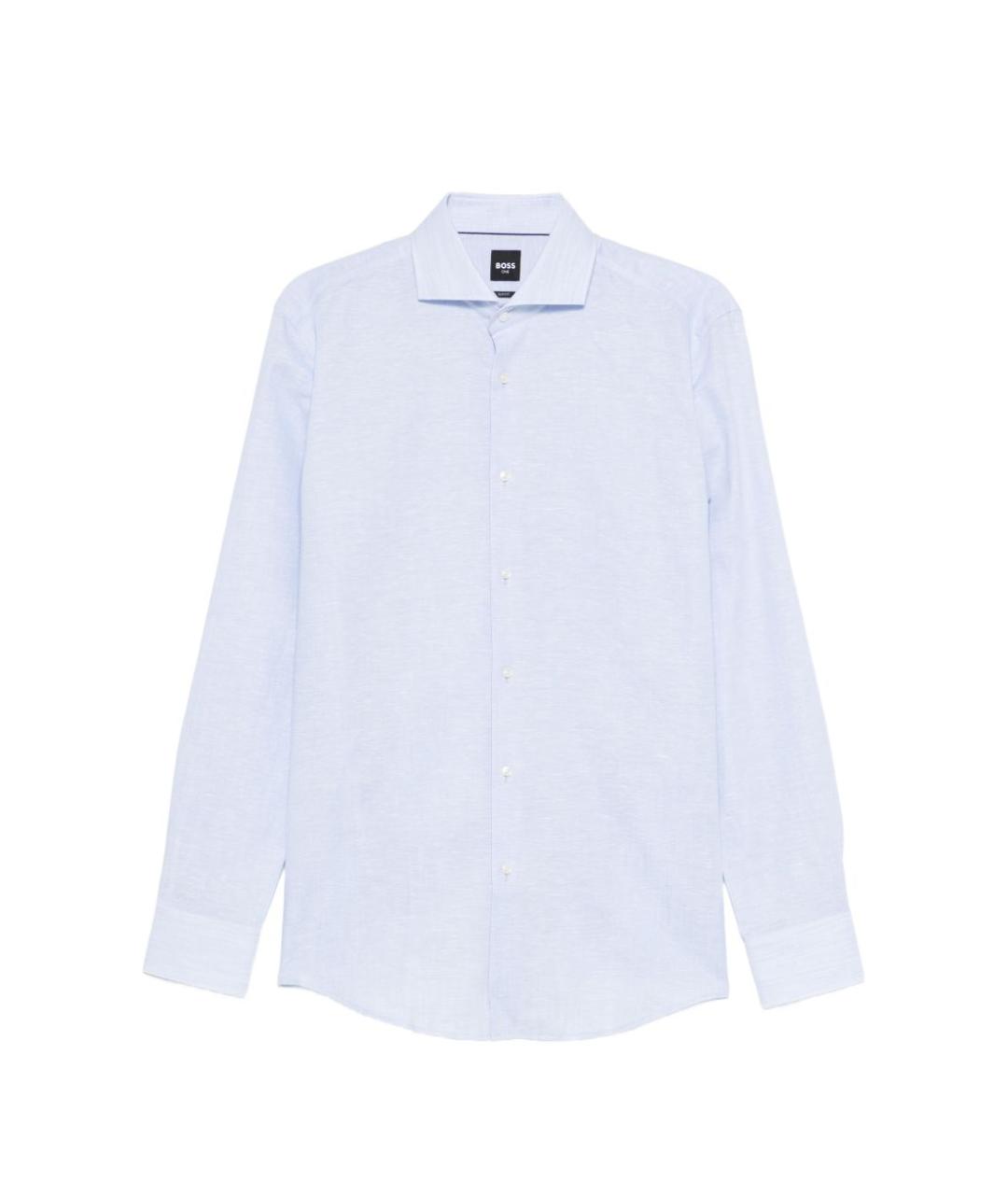 HUGO BOSS Голубая хлопковая кэжуал рубашка, фото 1
