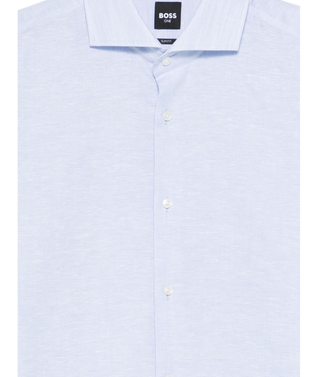 HUGO BOSS Голубая хлопковая кэжуал рубашка, фото 3