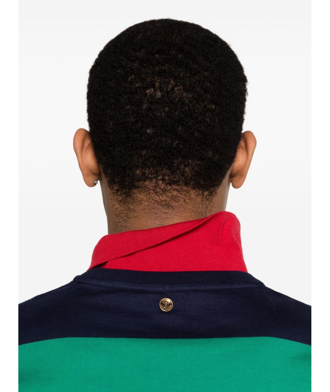 VERSACE Мульти хлопковое поло с длинным рукавом, фото 4