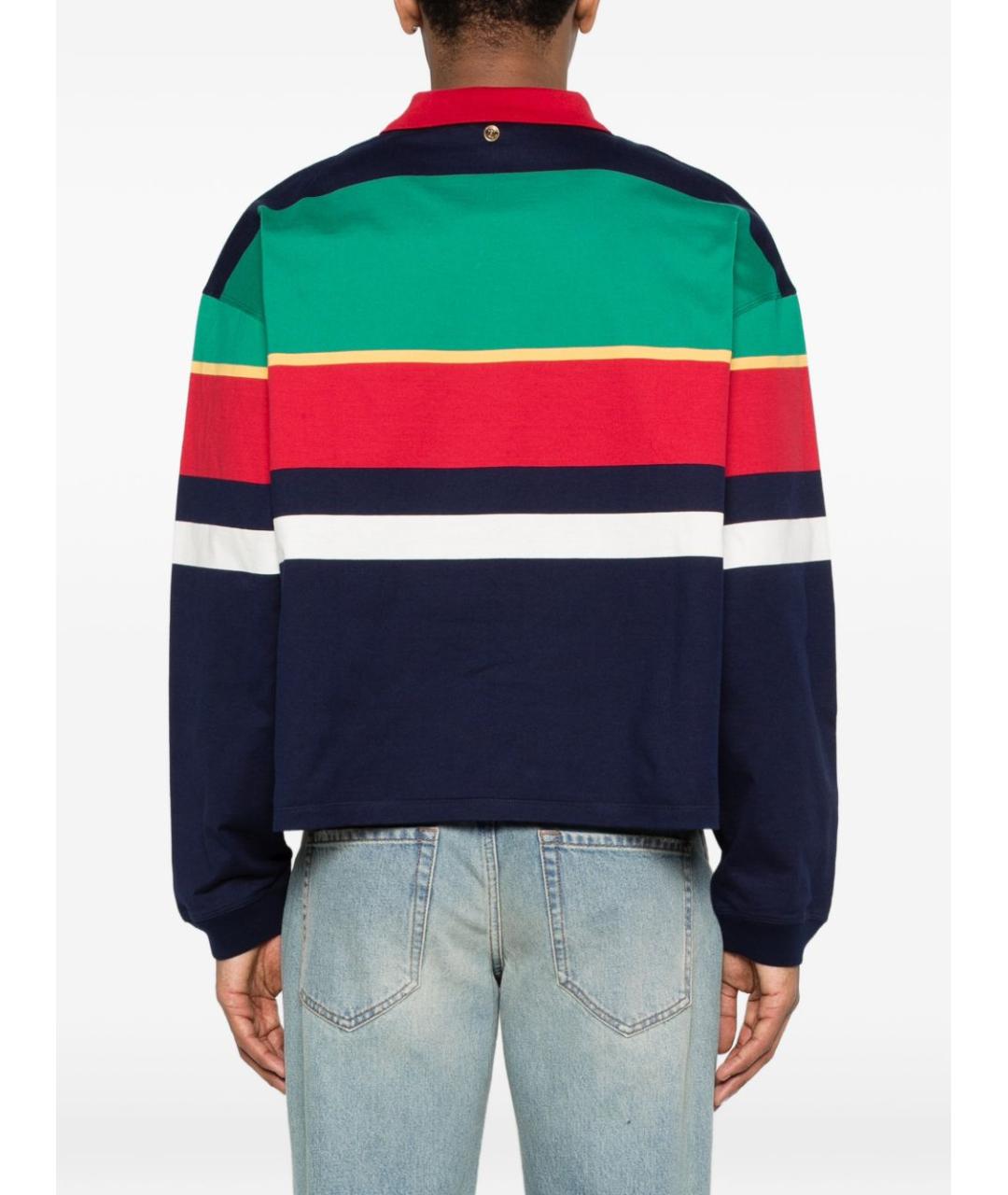 VERSACE Мульти хлопковое поло с длинным рукавом, фото 5