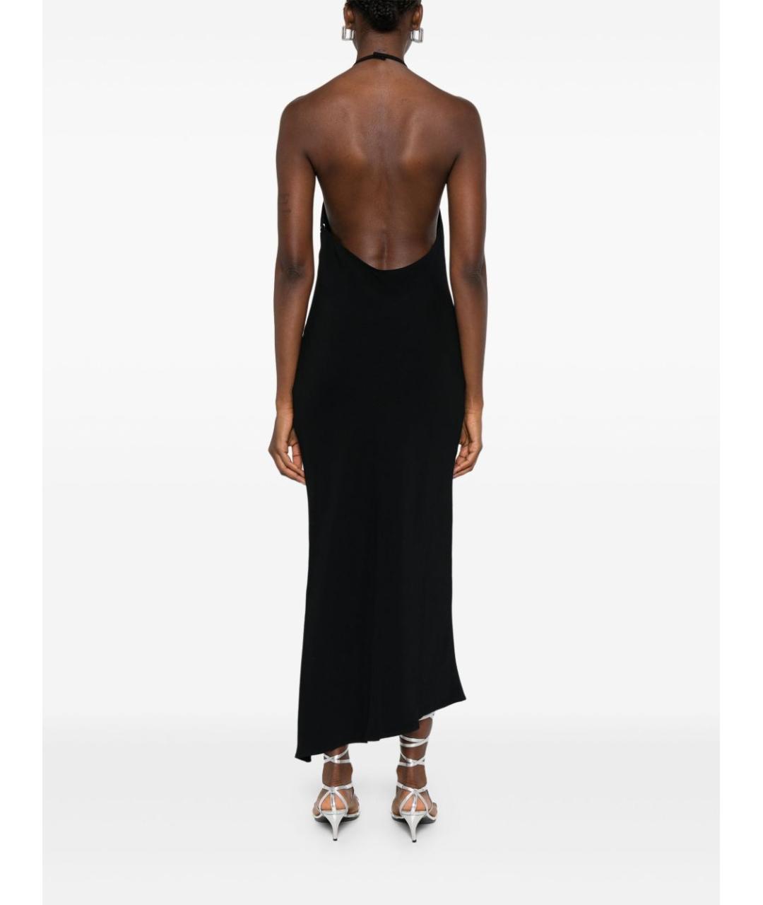 THE ATTICO Черное ацетатное повседневное платье, фото 4