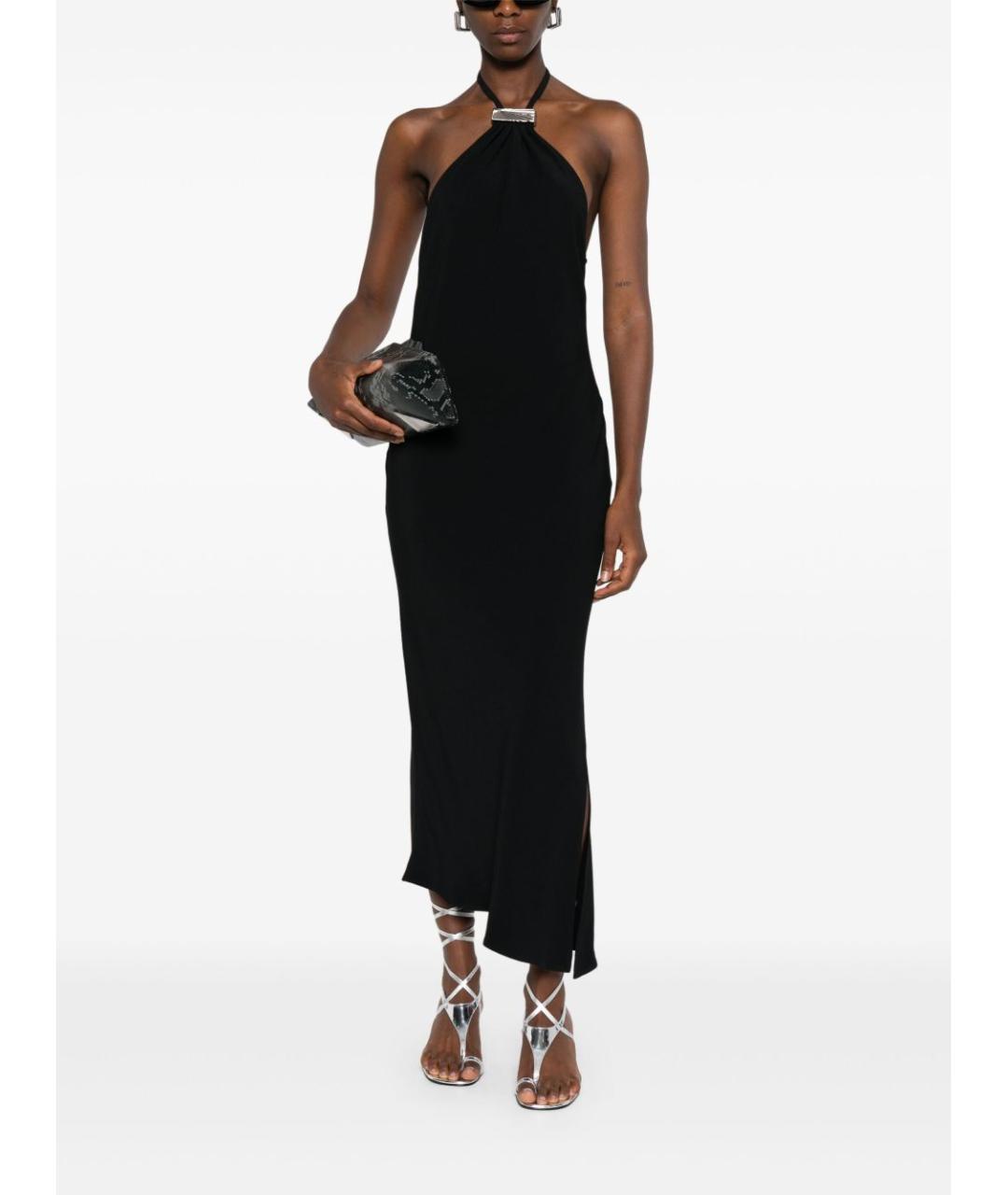 THE ATTICO Черное ацетатное повседневное платье, фото 3