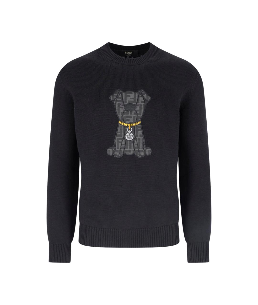 FENDI Черный шерстяной джемпер / свитер, фото 1