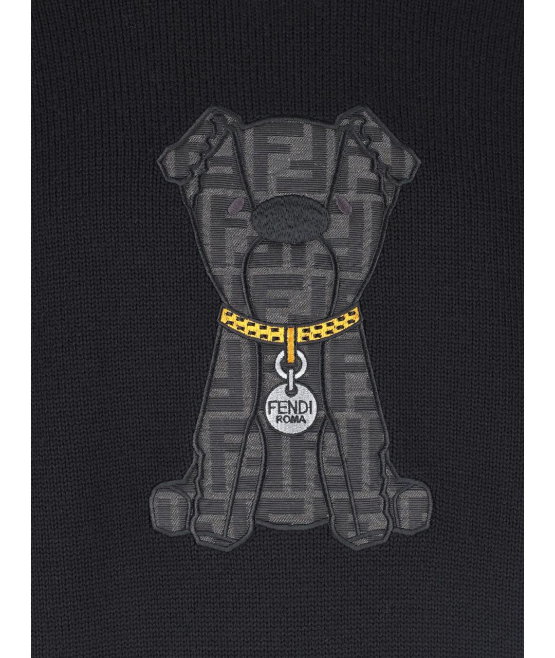 FENDI Черный шерстяной джемпер / свитер, фото 3
