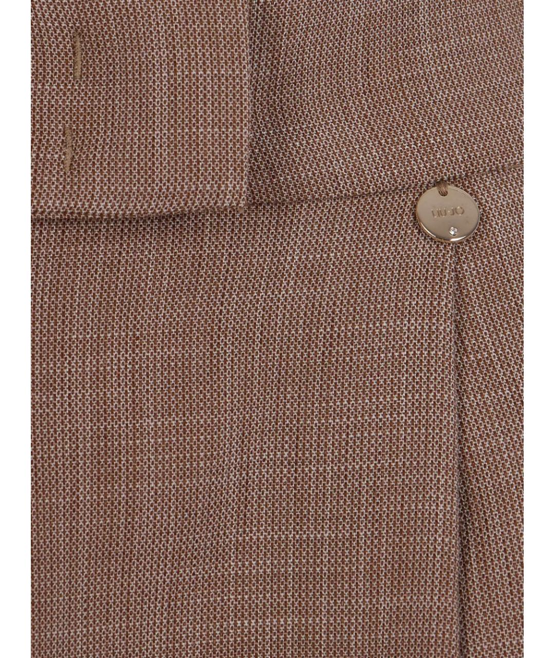 LIU JO Бежевые прямые брюки, фото 3