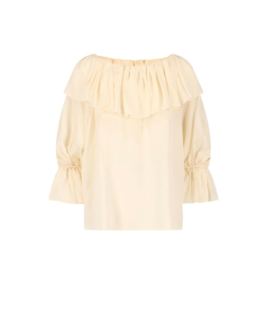 CHLOE Белая шелковая футболка, фото 1