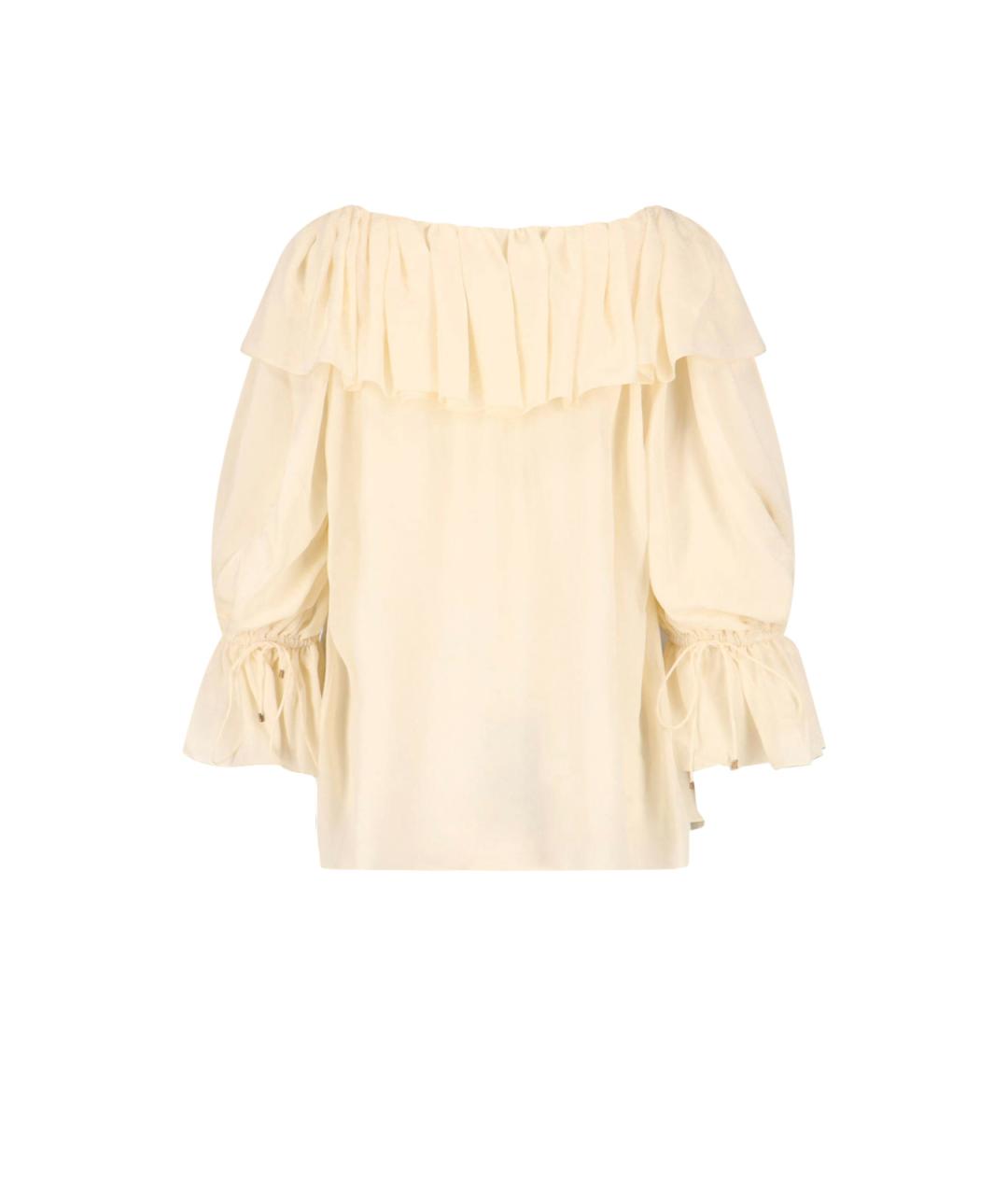 CHLOE Белая шелковая футболка, фото 2