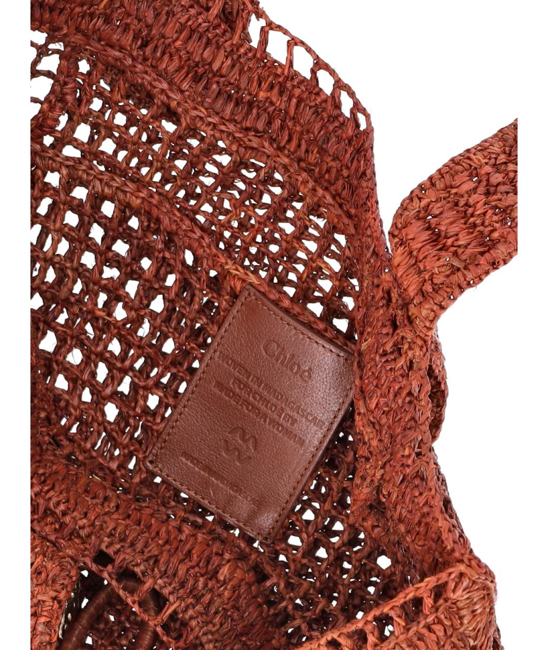 CHLOE Коричневая пелетеная сумка тоут, фото 4