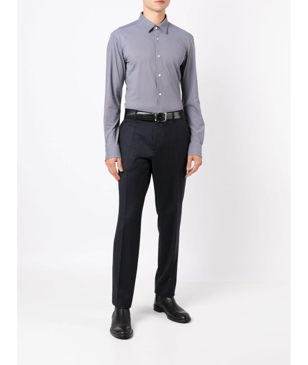 HUGO BOSS Синие шерстяные повседневные брюки, фото 4