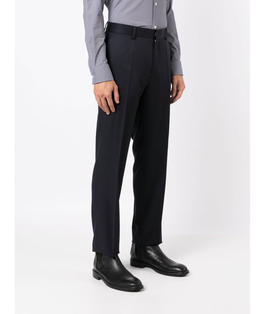 HUGO BOSS Синие шерстяные повседневные брюки, фото 2