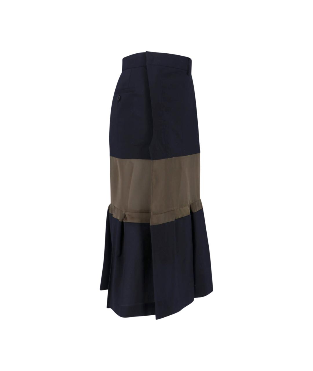 SACAI Синяя шерстяная юбка миди, фото 3