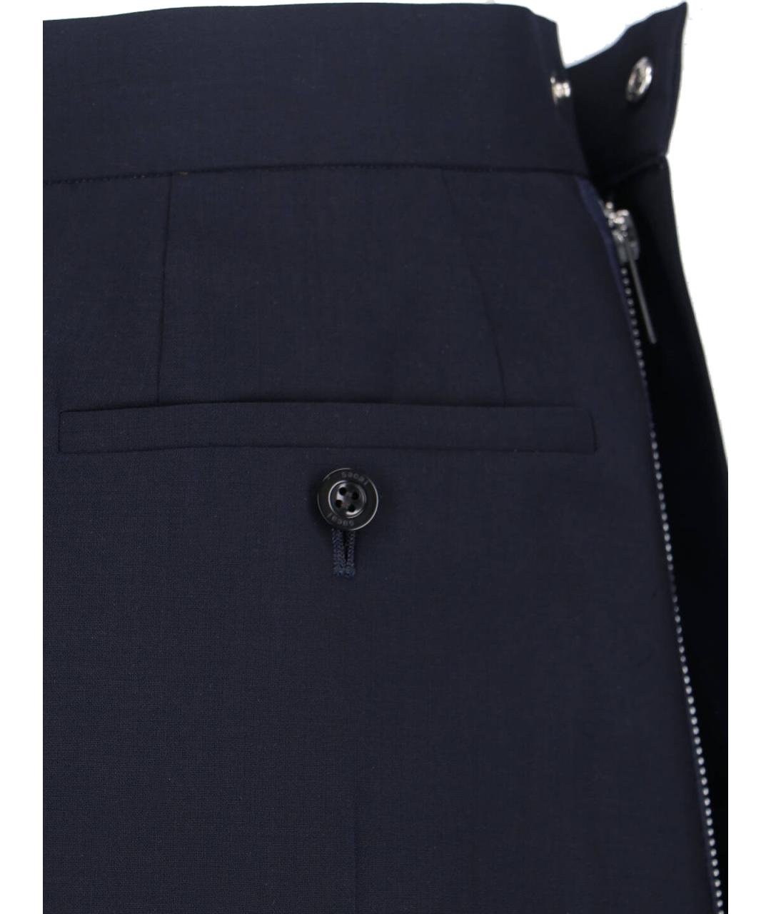 SACAI Синяя шерстяная юбка миди, фото 5