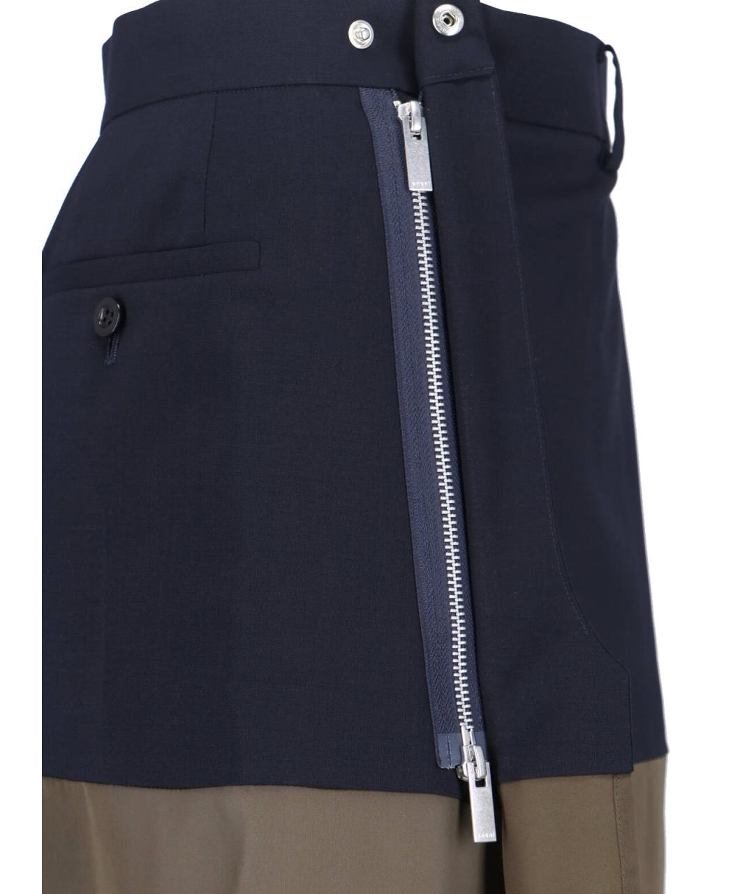 SACAI Синяя шерстяная юбка миди, фото 4