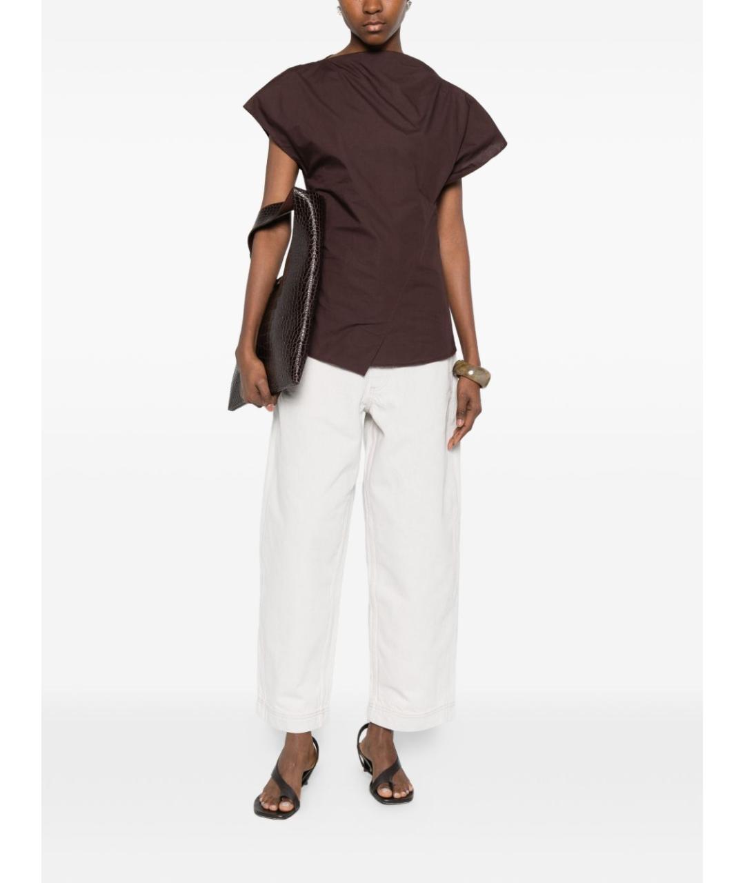 SOEUR Коричневая хлопковая футболка, фото 5