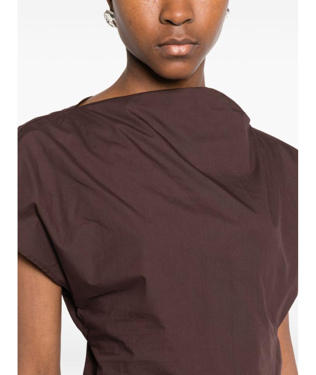 SOEUR Коричневая хлопковая футболка, фото 4
