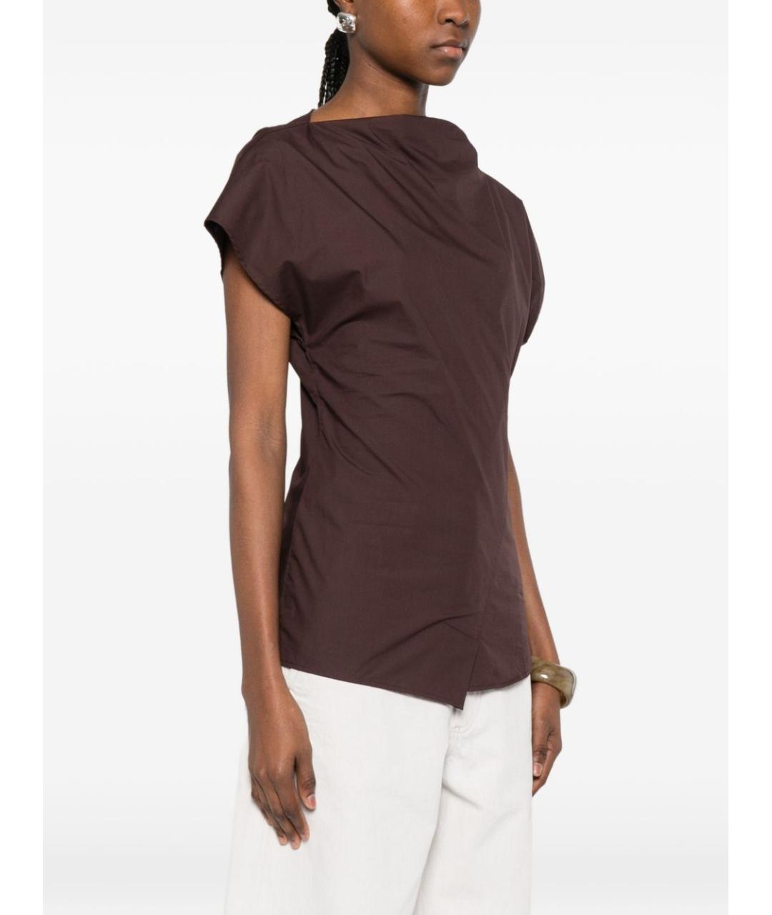 SOEUR Коричневая хлопковая футболка, фото 2