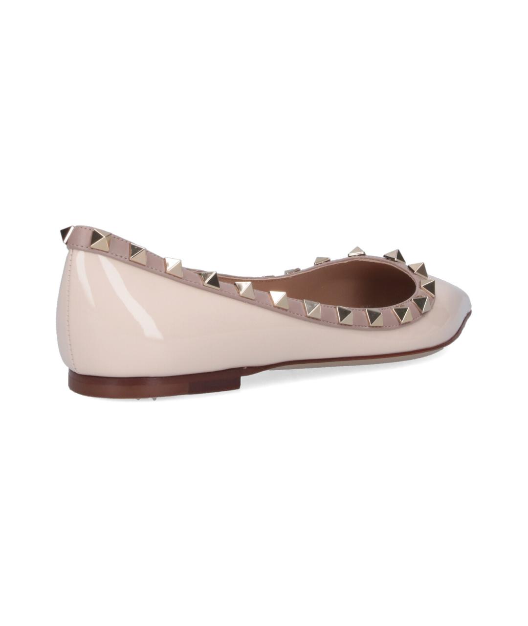VALENTINO Бежевые кожаные балетки, фото 4