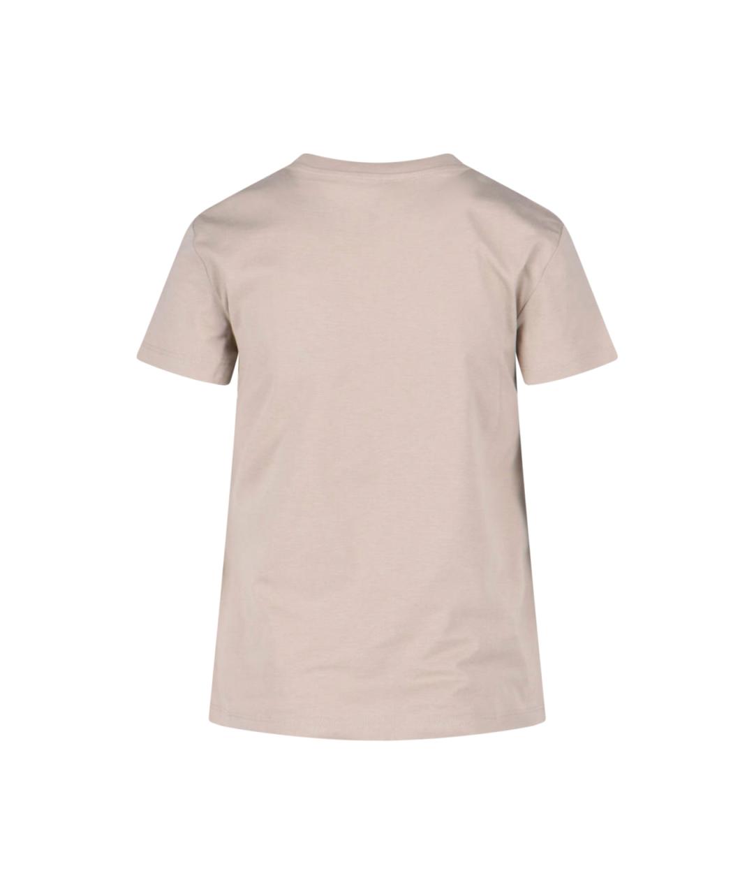MAX MARA Бежевая хлопковая футболка, фото 2