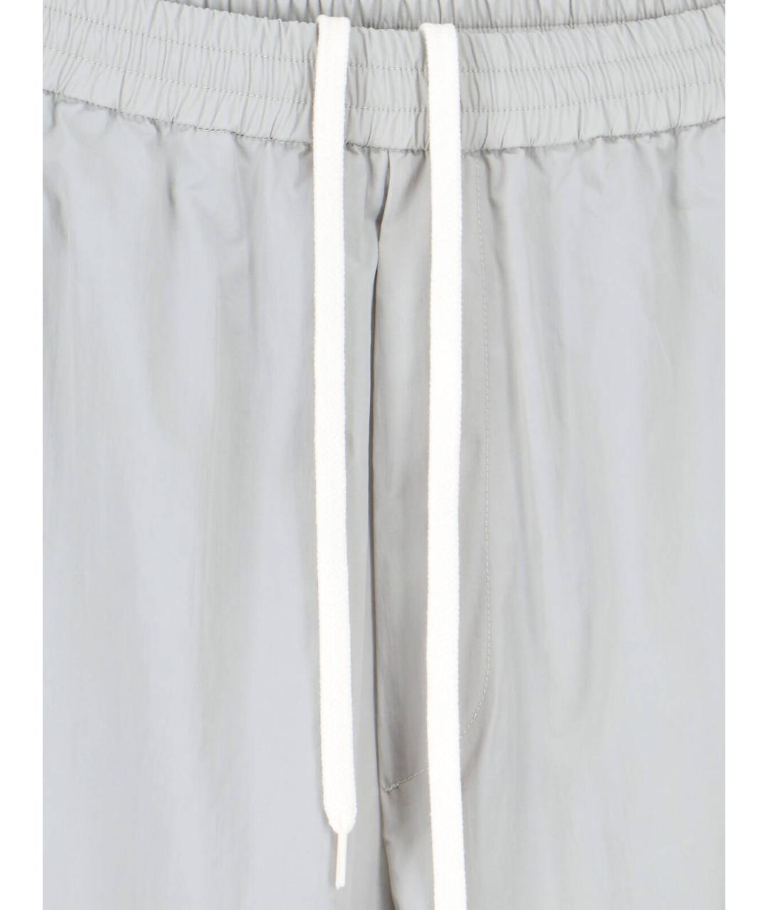 MM6 MAISON MARGIELA Серые полиамидовые прямые брюки, фото 5