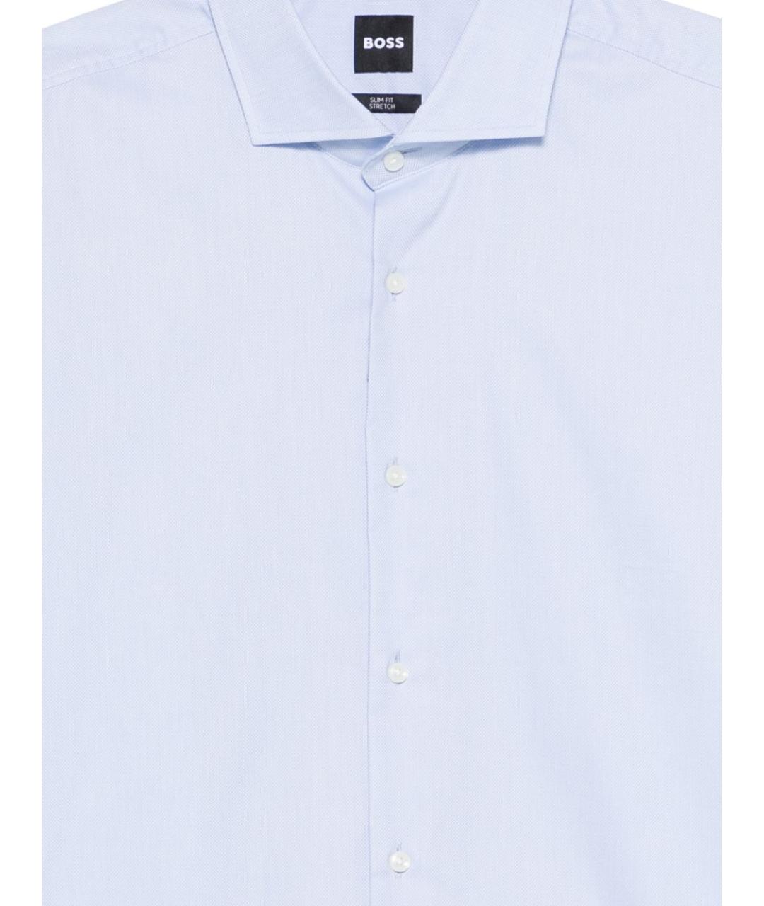 HUGO BOSS Голубая хлопковая классическая рубашка, фото 3
