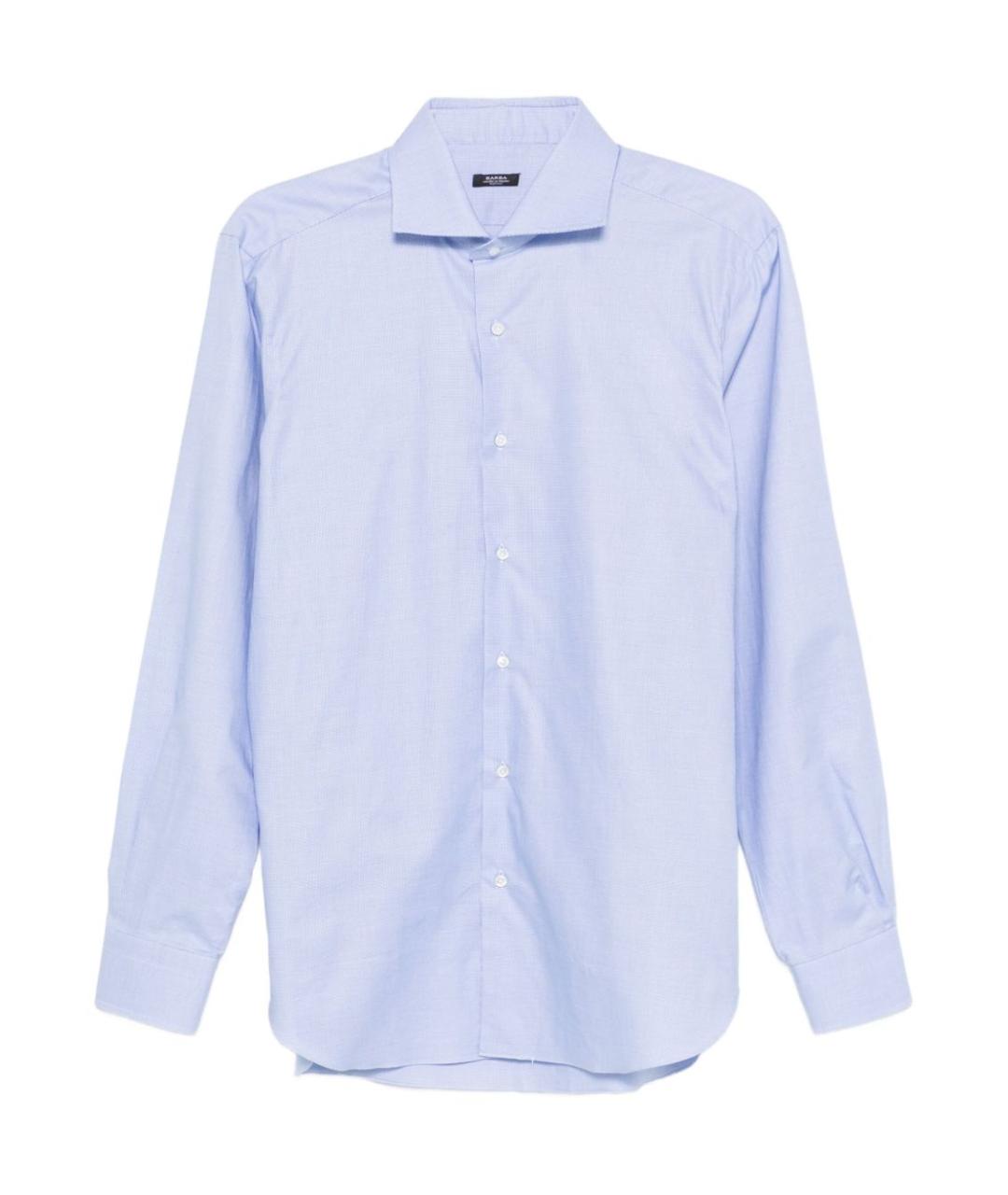 BARBA Голубая хлопковая классическая рубашка, фото 1