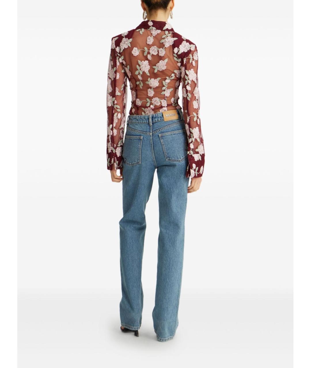 ROTATE Бордовая полиэстеровая рубашка, фото 5