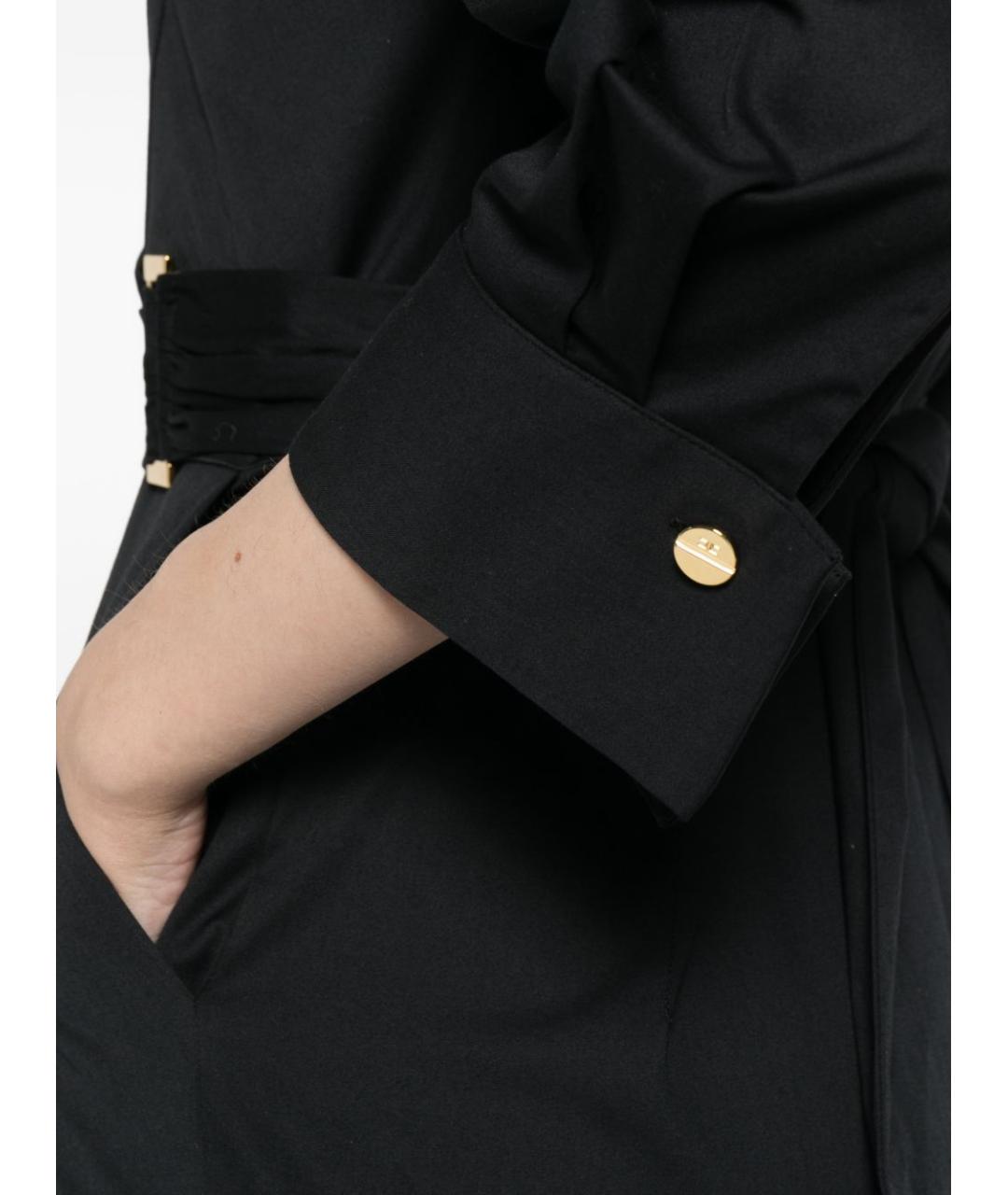 ELISABETTA FRANCHI Черное хлопковое повседневное платье, фото 3