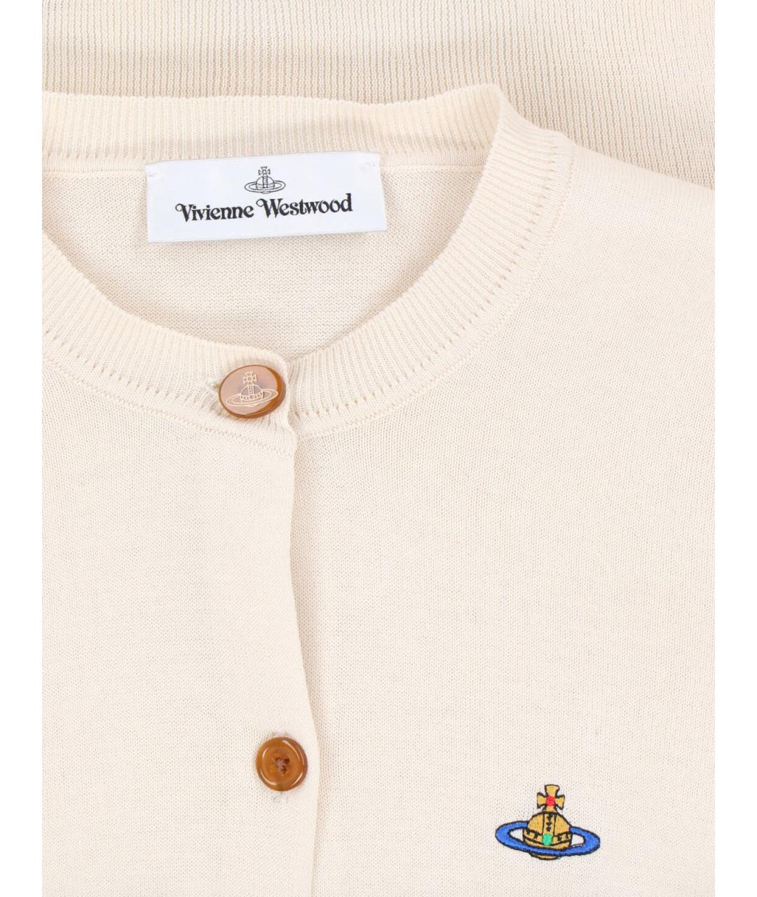 VIVIENNE WESTWOOD Белый хлопковый кардиган, фото 3