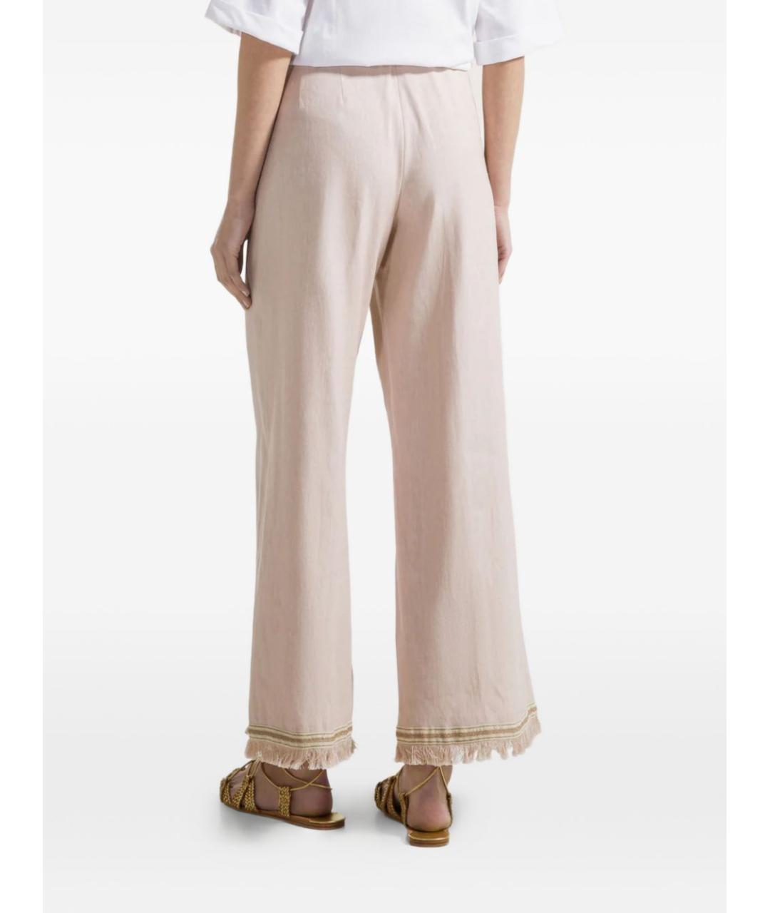 SEVENTY Розовые льняные прямые брюки, фото 4