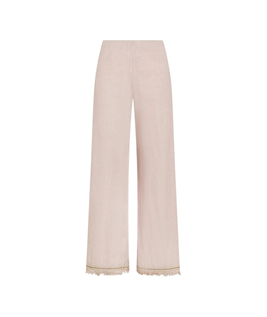 SEVENTY Розовые льняные прямые брюки, фото 1