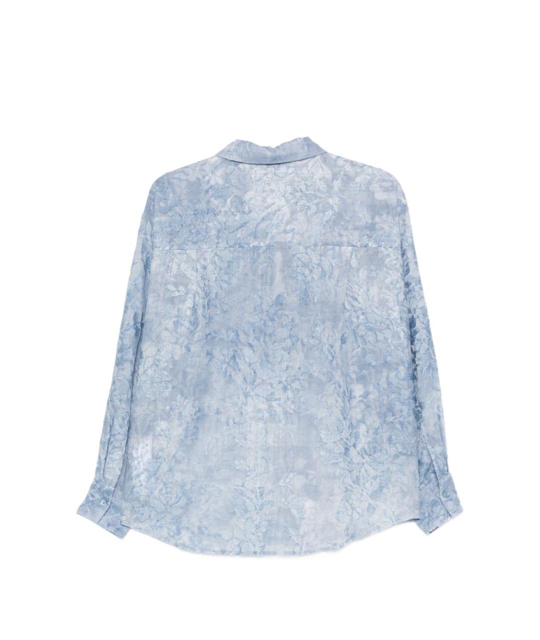 ERMANNO FIRENZE Синяя полиэстеровая рубашка, фото 3