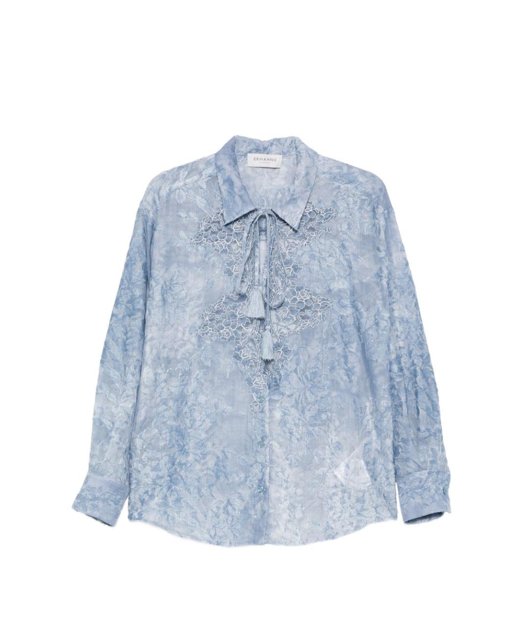 ERMANNO FIRENZE Синяя полиэстеровая рубашка, фото 1
