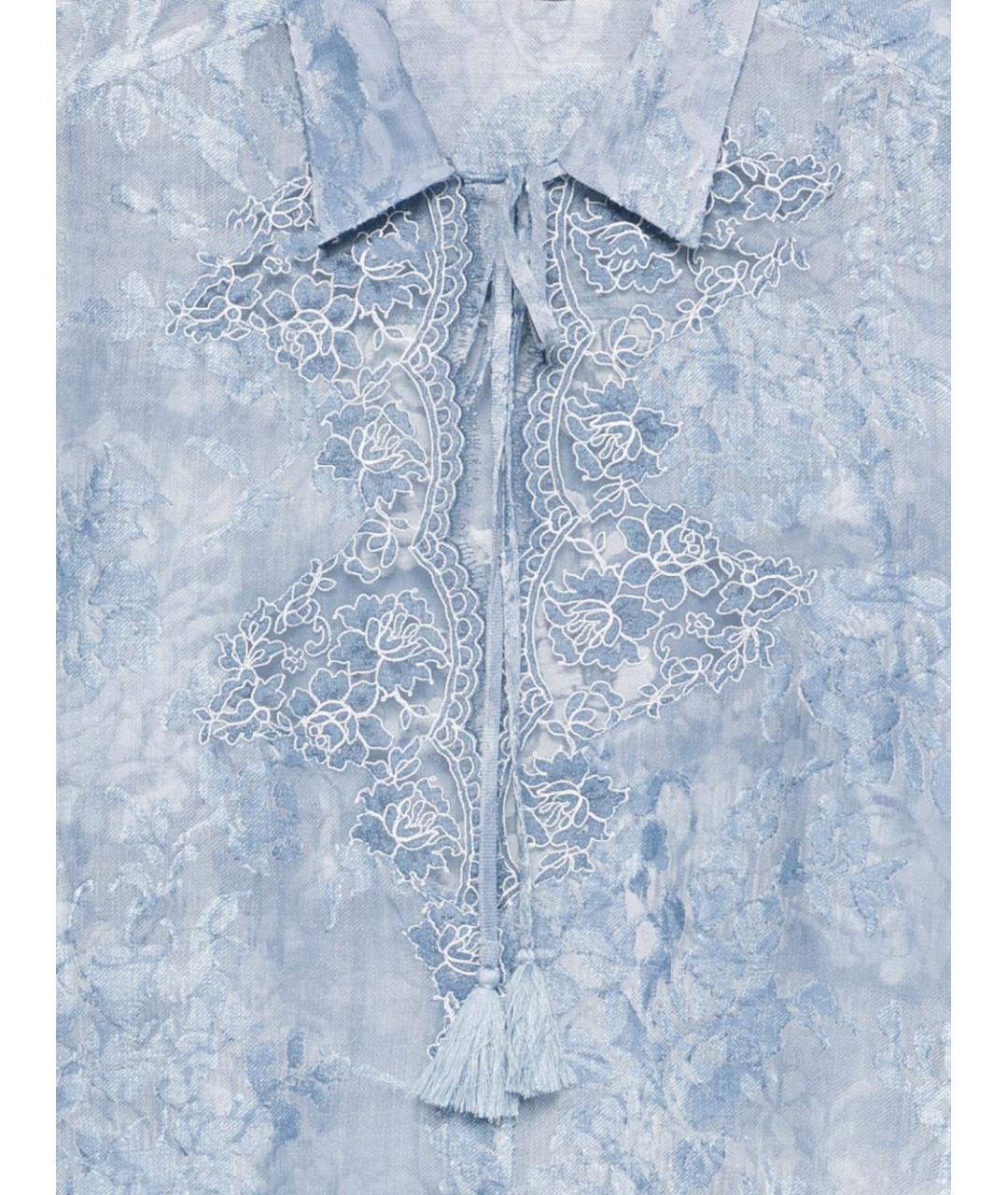 ERMANNO FIRENZE Синяя полиэстеровая рубашка, фото 2