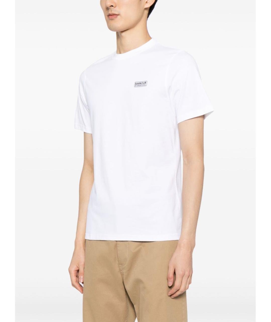 BARBOUR Белая хлопковая футболка, фото 2
